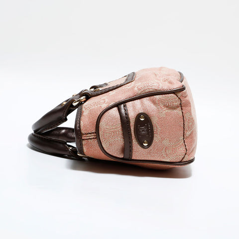 セリーヌ CELINE キャンバス マカダム ミニ ブギー ハンドバッグ ピンク WS22518