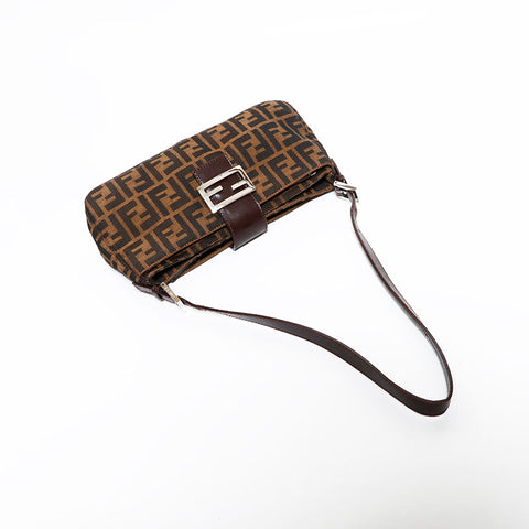 フェンディ FENDI マンマ キャンバス ズッカ ショルダーバッグ ブラウン WS22519