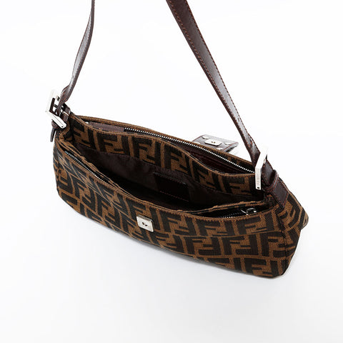 フェンディ FENDI マンマ キャンバス ズッカ ショルダーバッグ ブラウン WS22519