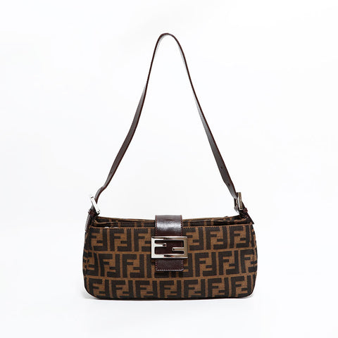フェンディ FENDI マンマ キャンバス ズッカ ショルダーバッグ ブラウン WS22519