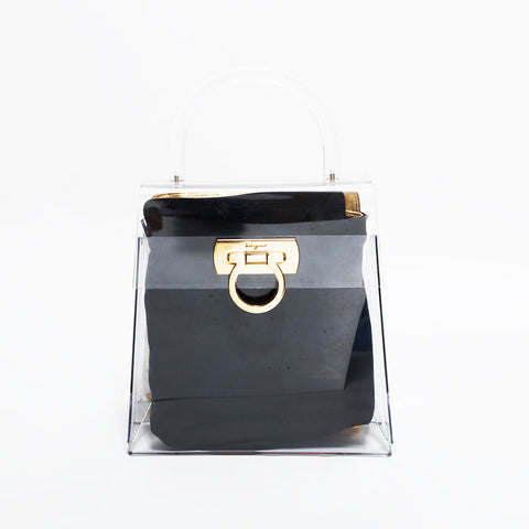 サルヴァトーレフェラガモ Salvatore Ferragamo クリア ガンチーニ ハンドバッグ クリア WS22520