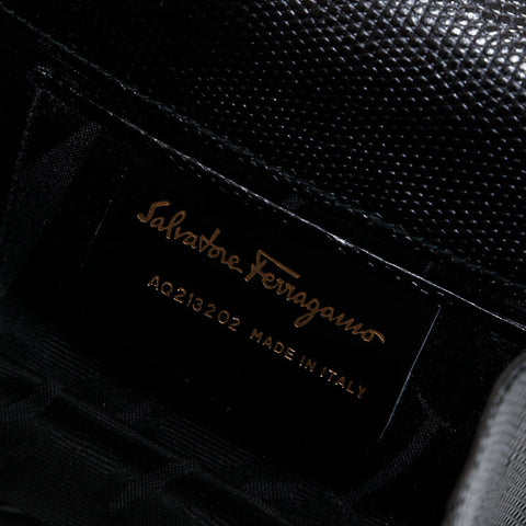 サルヴァトーレフェラガモ Salvatore Ferragamo ヴァラ レザーミニ チェーン ショルダーバッグ ブラック WS22523