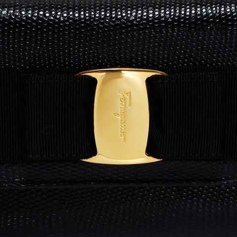 サルヴァトーレフェラガモ Salvatore Ferragamo ヴァラ レザーミニ チェーン ショルダーバッグ ブラック WS22523