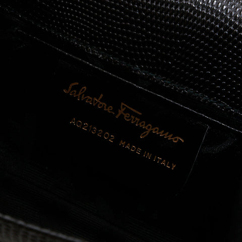 サルヴァトーレフェラガモ Salvatore Ferragamo ヴァラ レザーミニ チェーン ショルダーバッグ ブラック WS22524