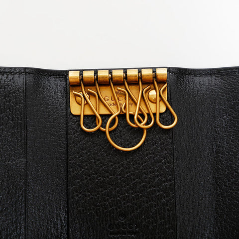 GUCCI Leather Bee Key holder  black WS22525