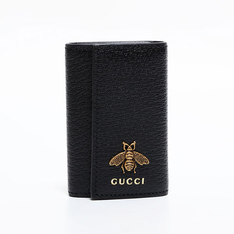 GUCCI Leather Bee Key holder  black WS22525