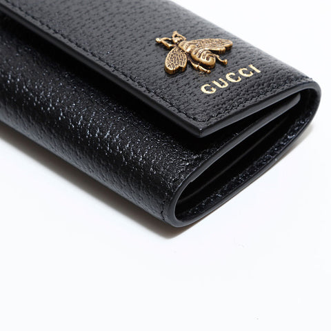 GUCCI Leather Bee Key holder  black WS22525