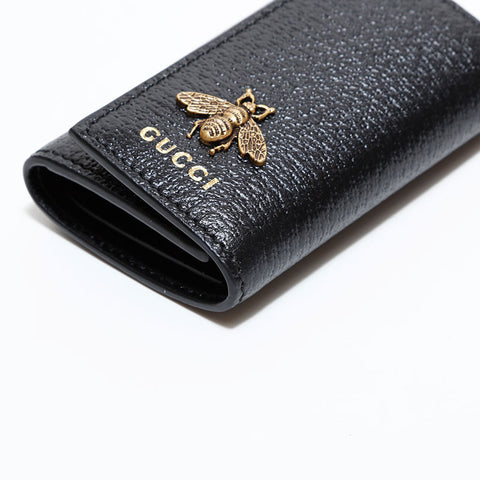 GUCCI Leather Bee Key holder  black WS22525