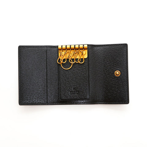 GUCCI Leather Bee Key holder black WS22526