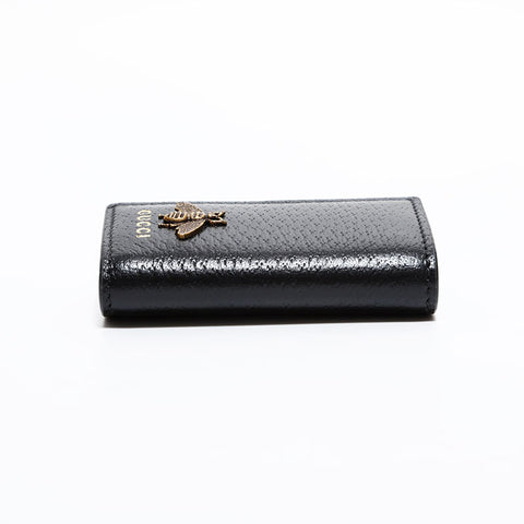 GUCCI Leather Bee Key holder  black WS22526