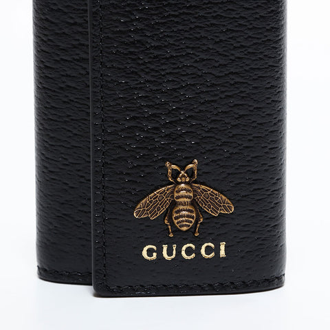 GUCCI Leather Bee Key holder  black WS22526
