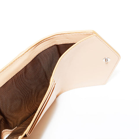 Maison Margiela Leder-Kompaktbrieftasche Dreifach-Geldbörse beige WS22527