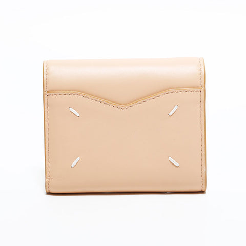 Maison Margiela メゾン マルジェラ レザー コンパクト ウォレット 三つ折り財布 ベージュ WS22527
