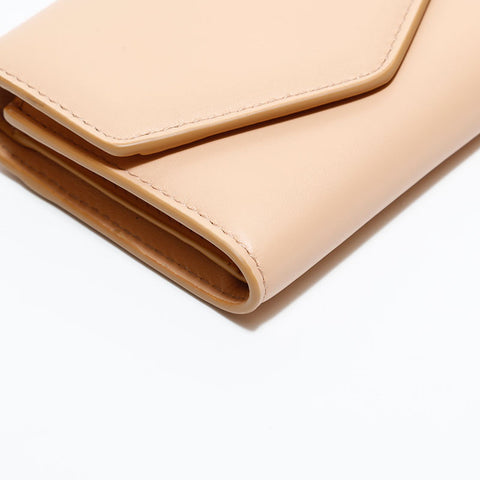 Maison Margiela メゾン マルジェラ レザー コンパクト ウォレット 三つ折り財布 ベージュ WS22527