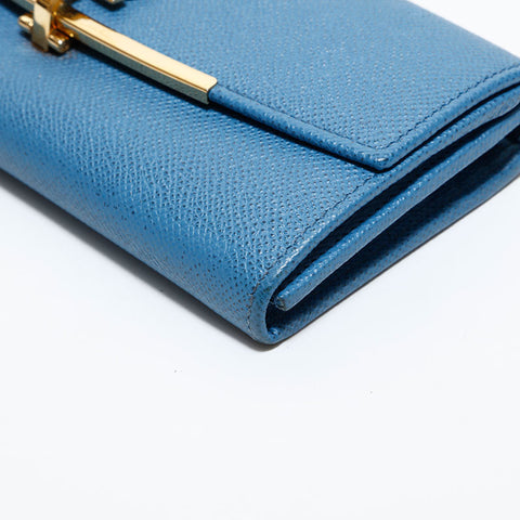 サルヴァトーレフェラガモ Salvatore Ferragamo レザー ガンチーニ 長財布 ブルー WS22529