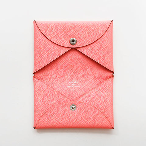 エルメス HERMES カルヴィ カードケース B刻印 2023年 コインケース ピンク WS22530