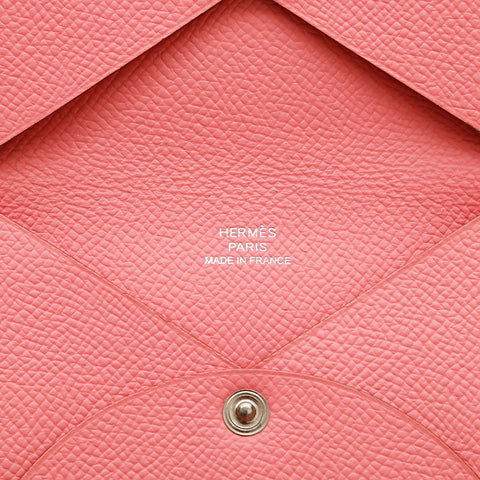 HERMES Calvi Card Case B engraved 2023 Coin case pink WS22530