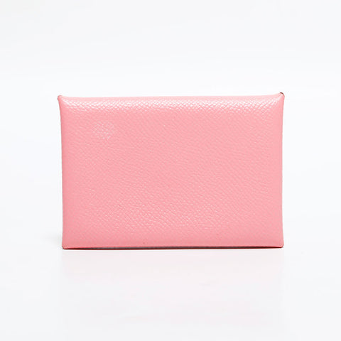 HERMES Calvi Card Case B engraved 2023 Coin case pink WS22530