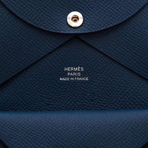 エルメス HERMES カルヴィ デュオ カードケース B刻印 2023年 コインケース ネイビー WS22531