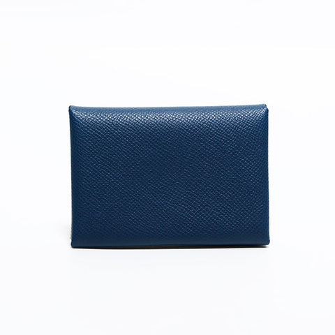エルメス HERMES カルヴィ デュオ カードケース B刻印 2023年 コインケース ネイビー WS22531