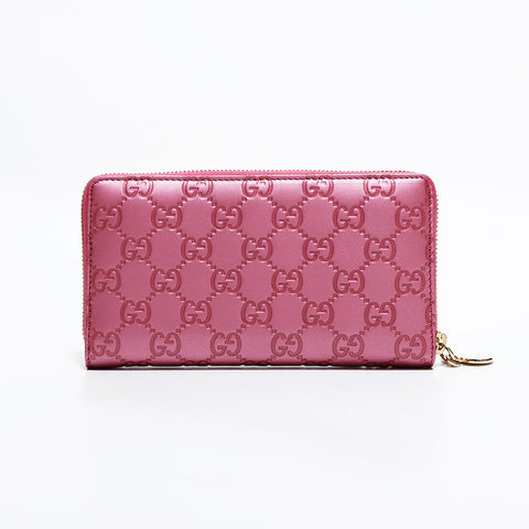 グッチ GUCCI GG シマ ラウンドジップ 長財布 ピンク WS22532