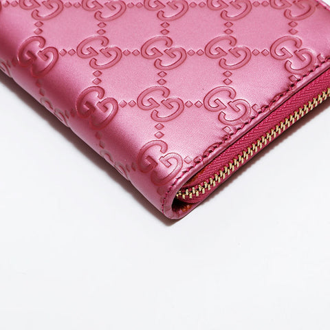 グッチ GUCCI GG シマ ラウンドジップ 長財布 ピンク WS22532