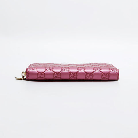 グッチ GUCCI GG シマ ラウンドジップ 長財布 ピンク WS22532
