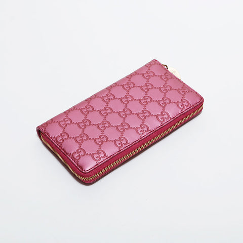 グッチ GUCCI GG シマ ラウンドジップ 長財布 ピンク WS22532