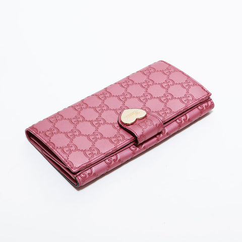 グッチ GUCCI GGシマ レザー 長財布 ピンク WS22533