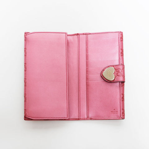 グッチ GUCCI GGシマ レザー 長財布 ピンク WS22533