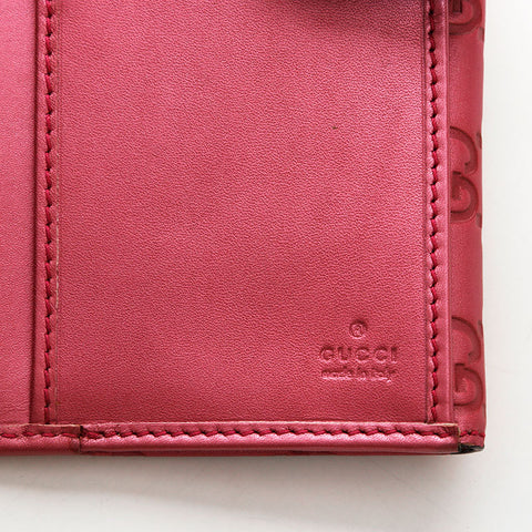 グッチ GUCCI GGシマ レザー 長財布 ピンク WS22533