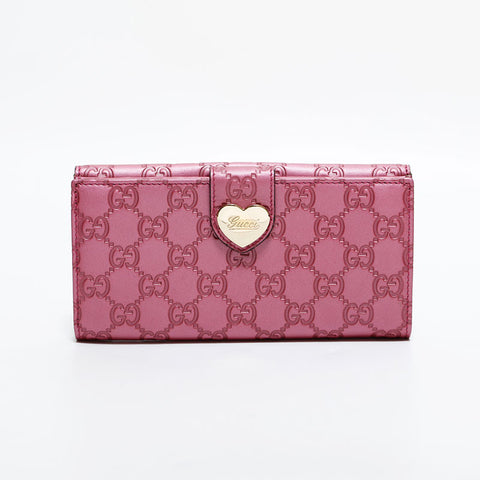 グッチ GUCCI GGシマ レザー 長財布 ピンク WS22533