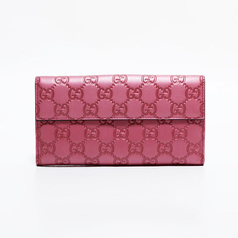 グッチ GUCCI GGシマ レザー 長財布 ピンク WS22533