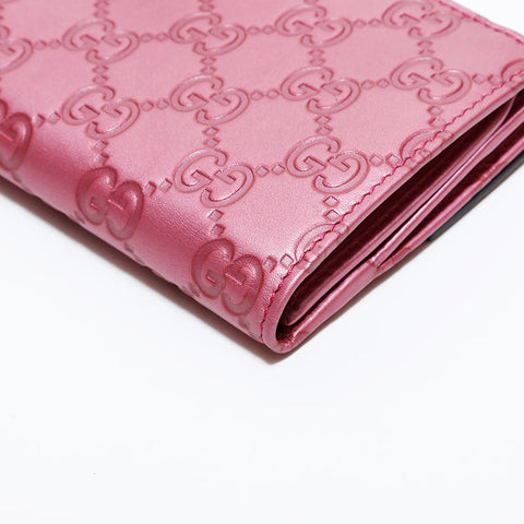 グッチ GUCCI GGシマ レザー 長財布 ピンク WS22533