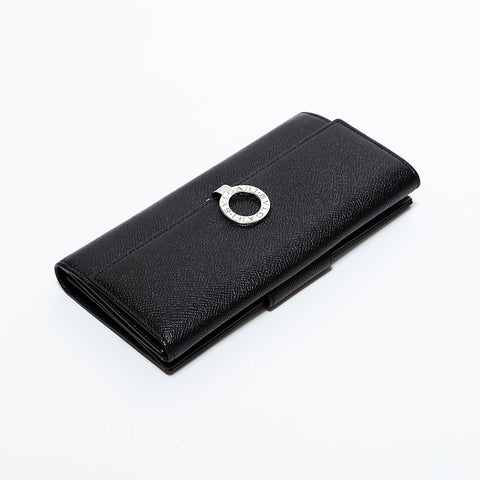 BVLGARI Leather Clip Purse black WS22534