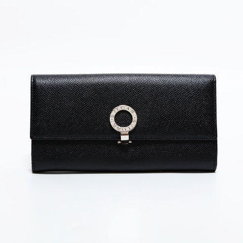 BVLGARI Leather Clip Purse black WS22534