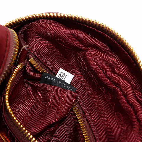 プラダ PRADA ナイロン トライアングルロゴ ポーチ レッド WS22535