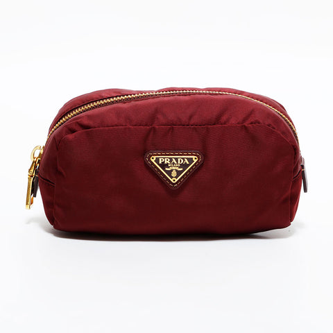 プラダ PRADA ナイロン トライアングルロゴ ポーチ レッド WS22535