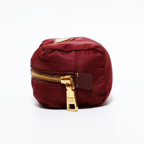 プラダ PRADA ナイロン トライアングルロゴ ポーチ レッド WS22535