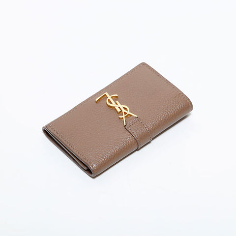 イヴ・サンローラン YVES SAINT LAURENT レザー 4連 キーケース ベージュ WS22537