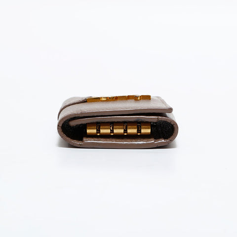 イヴ・サンローラン YVES SAINT LAURENT レザー 4連 キーケース ベージュ WS22537