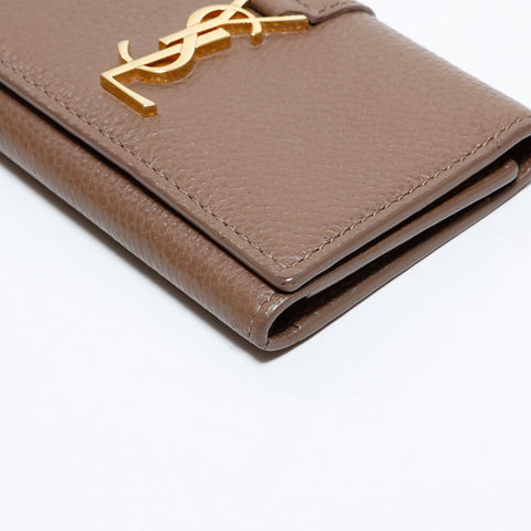 イヴ・サンローラン YVES SAINT LAURENT レザー 4連 キーケース ベージュ WS22537
