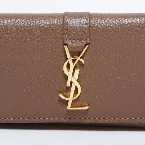イヴ・サンローラン YVES SAINT LAURENT レザー 4連 キーケース ベージュ WS22537