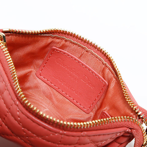 クリスチャンディオール Christian Dior ポーチ カナージュ ミニ コインケース ピンク WS22539