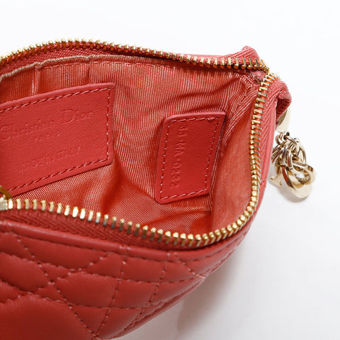 クリスチャンディオール Christian Dior ポーチ カナージュ ミニ コインケース ピンク WS22539