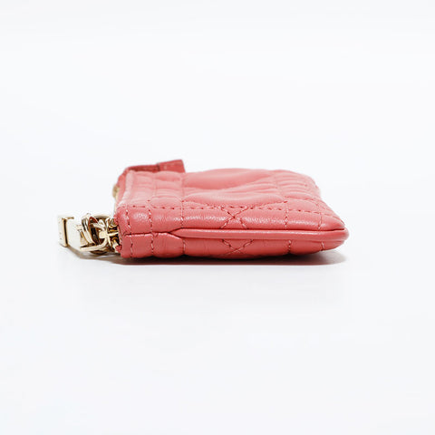 クリスチャンディオール Christian Dior ポーチ カナージュ ミニ コインケース ピンク WS22539