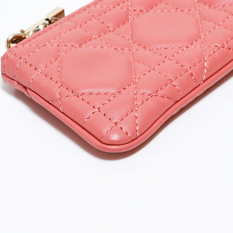 クリスチャンディオール Christian Dior ポーチ カナージュ ミニ コインケース ピンク WS22539