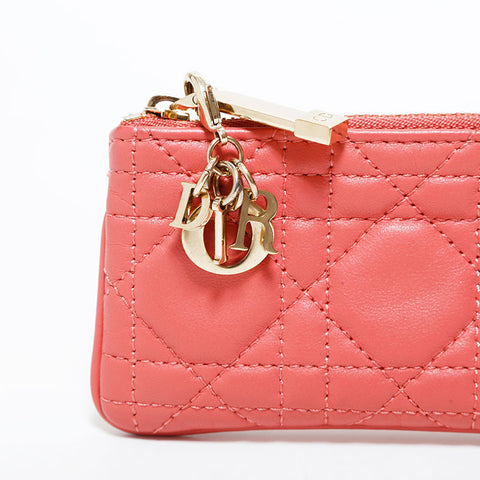 クリスチャンディオール Christian Dior ポーチ カナージュ ミニ コインケース ピンク WS22539
