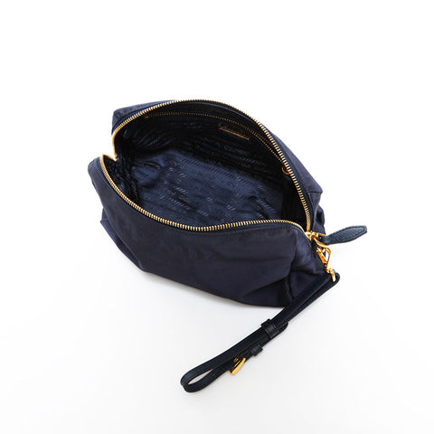 プラダ PRADA ナイロン ロゴ ポーチ ネイビー WS22540