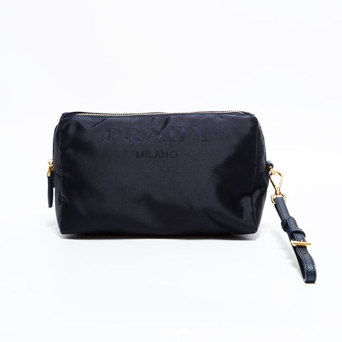 プラダ PRADA ナイロン ロゴ ポーチ ネイビー WS22540
